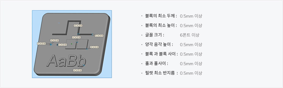 최소 출력 가능 치수